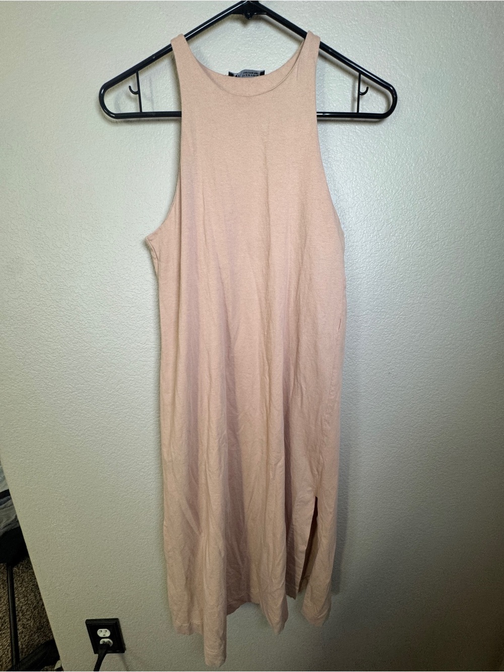 Zara Sleeveless High-Neck Midi Dress in Blush Pink